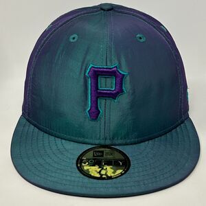 Pittsburgh Pirates Iridescent Hat Baseball Cap New Era Sample Green Purple 7 1/2